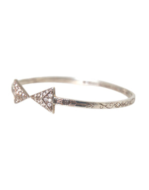 Nialaya Arrow Crystal 925 Silver Bangle Bracelet Women - Ginchy