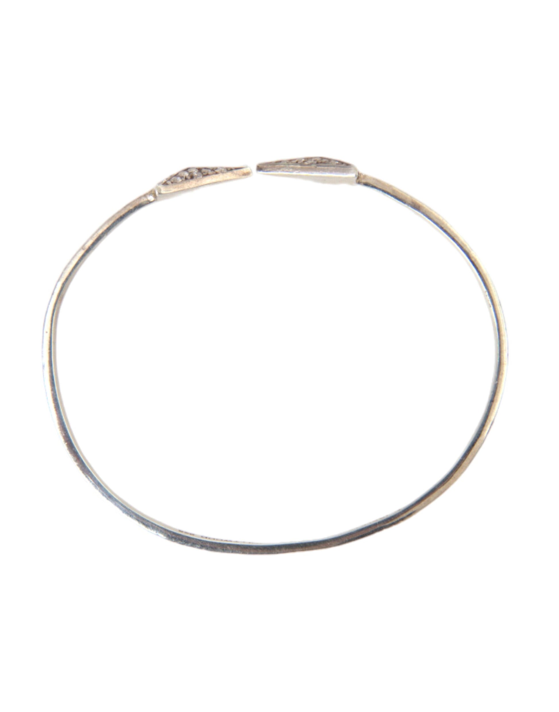 Nialaya Arrow Crystal 925 Silver Bangle Bracelet Women - Ginchy