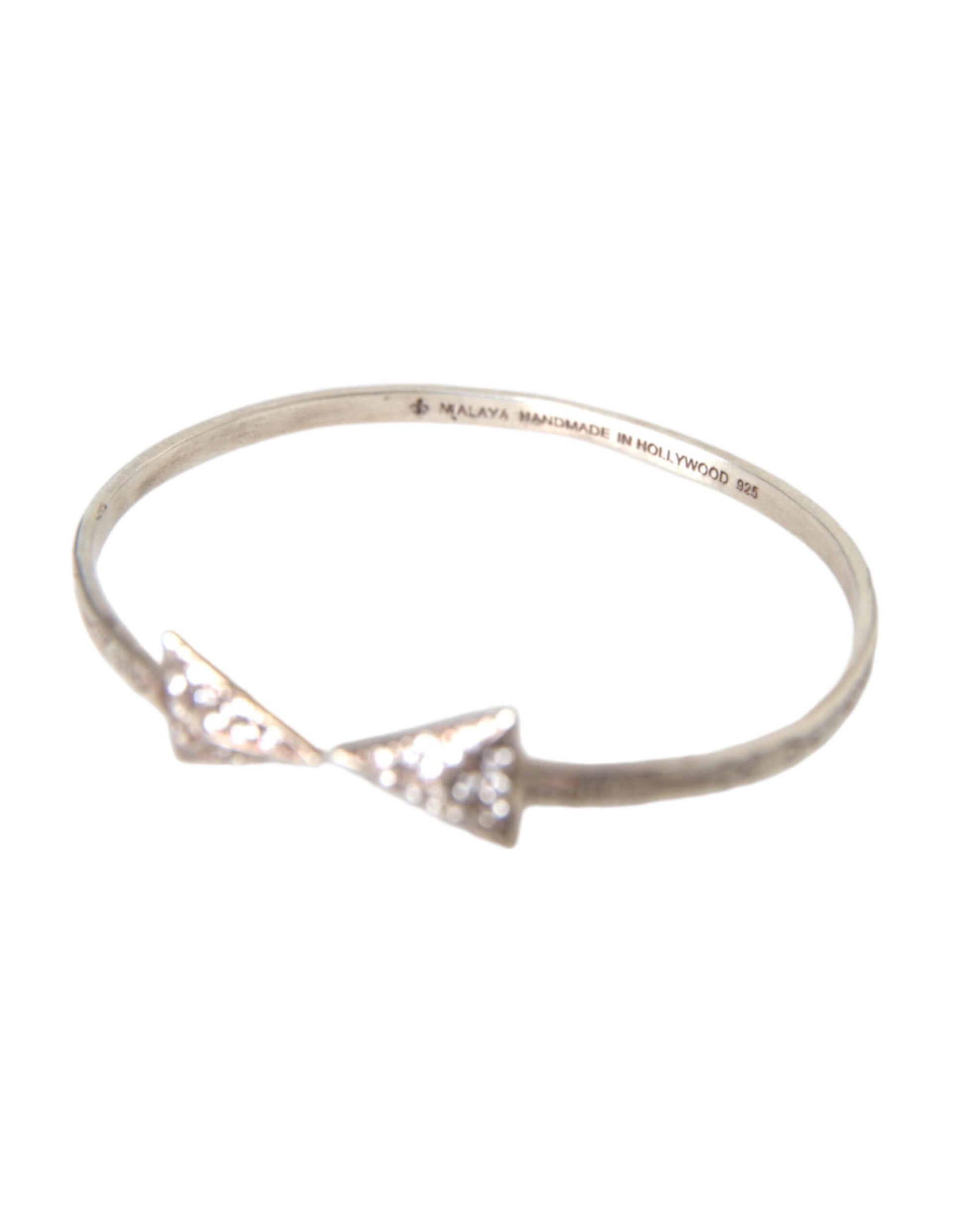 Nialaya Arrow Crystal 925 Silver Bangle Bracelet Women - Ginchy