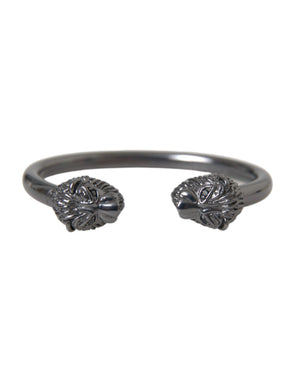 Nialaya Black Rhodium Lion Bangle Bracelet Women - Ginchy
