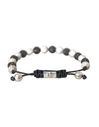 Nialaya CZ Crystal Ball Black White Beaded Bracelet - Ginchy