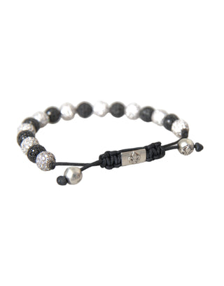 Nialaya CZ Crystal Ball Black White Beaded Bracelet - Ginchy