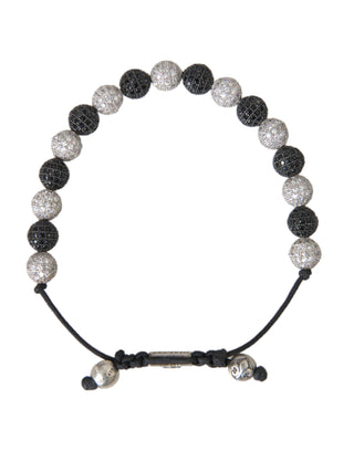 Nialaya CZ Crystal Ball Black White Beaded Bracelet - Ginchy