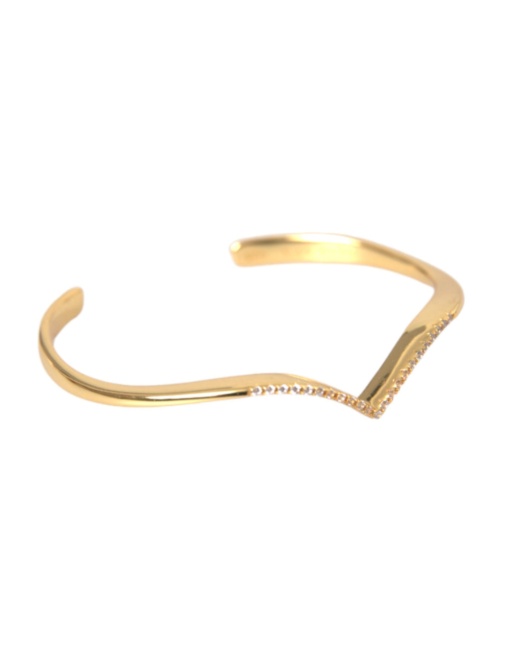 Nialaya Arched Wing Cuff Skyfall Gold CZ 925 Bracelet - Ginchy