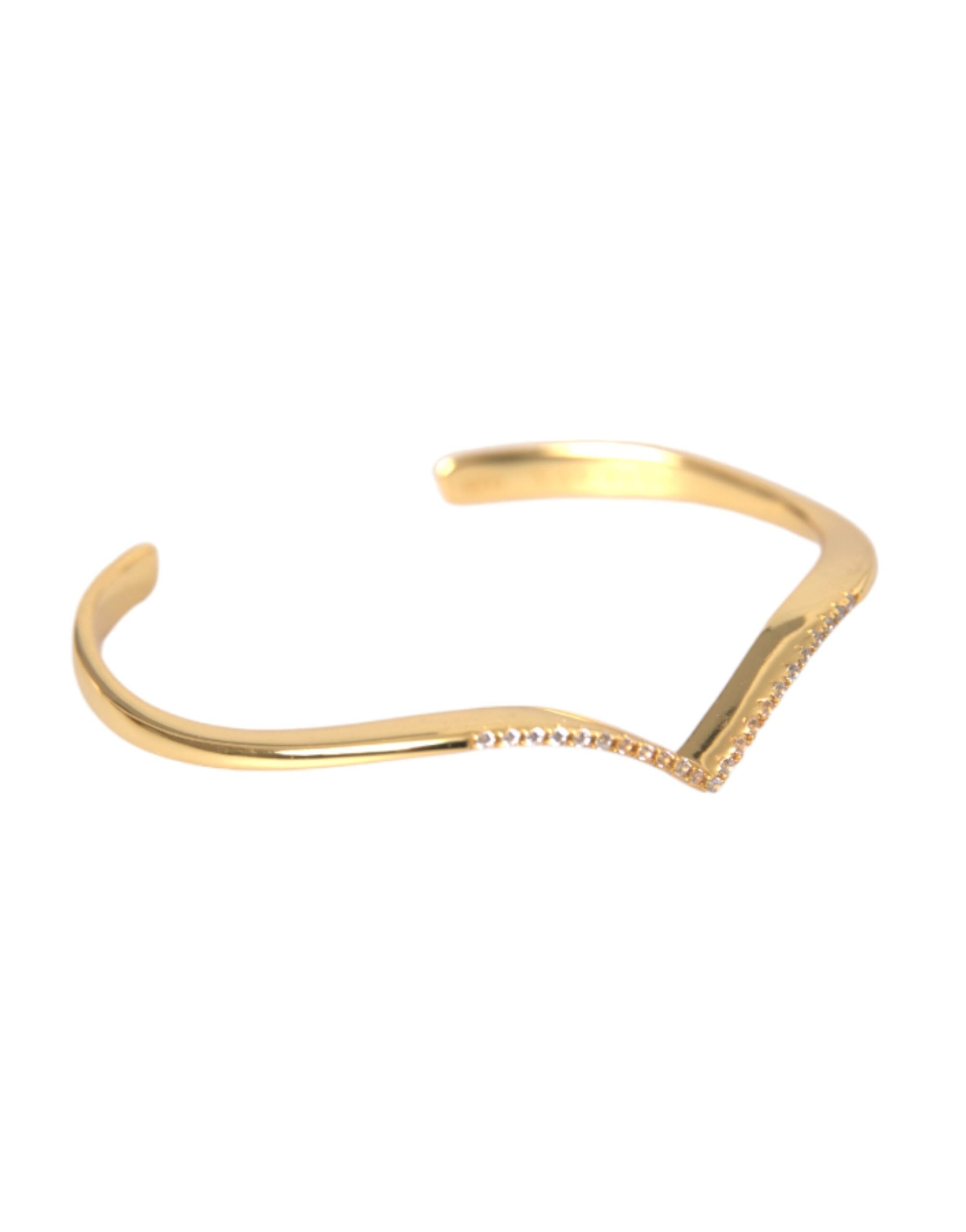 Nialaya Arched Wing Cuff Skyfall Gold CZ 925 Bracelet - Ginchy