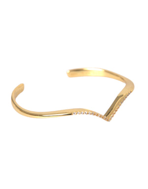Nialaya Arched Wing Cuff Skyfall Gold CZ 925 Bracelet - Ginchy