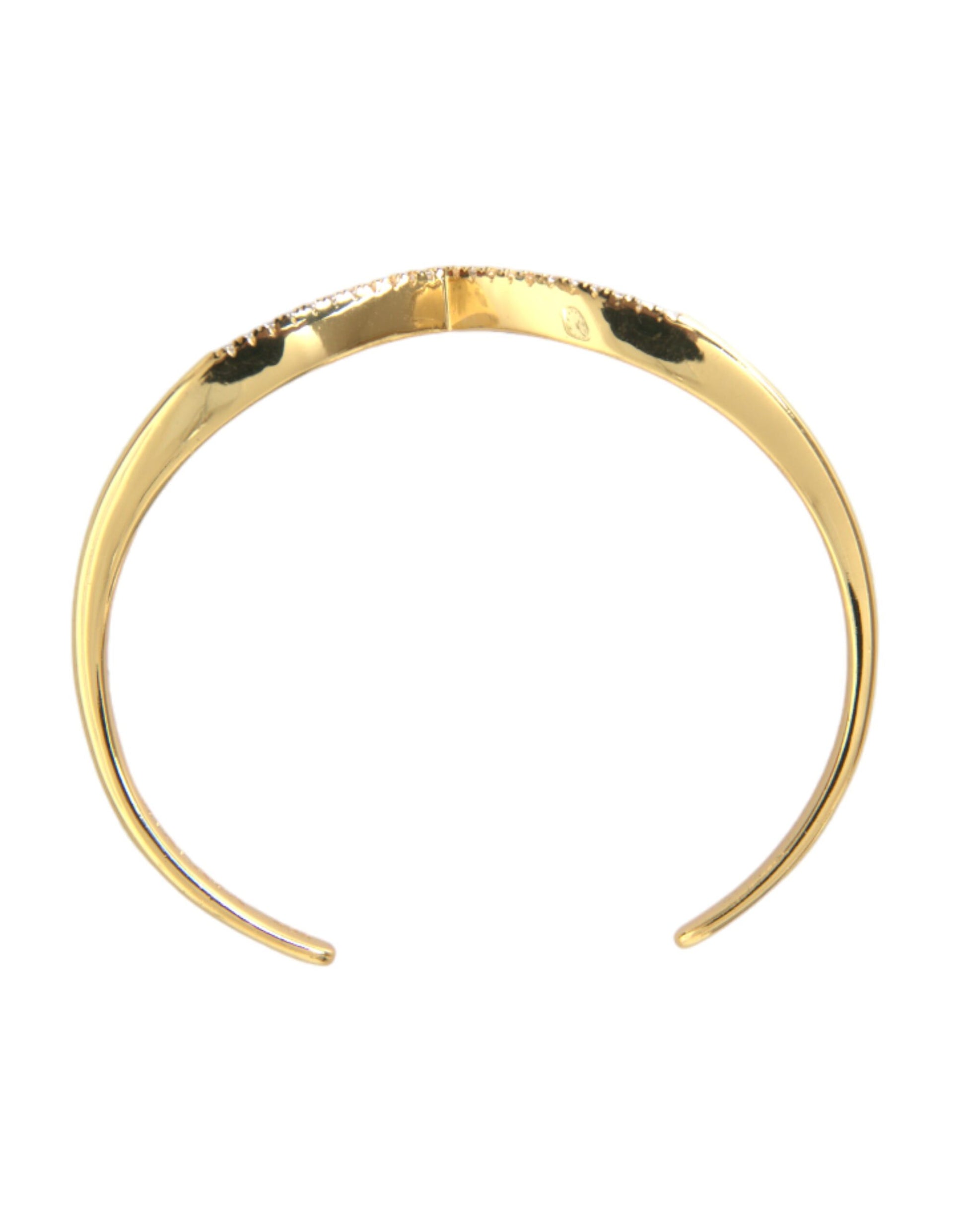 Nialaya Arched Wing Cuff Skyfall Gold CZ 925 Bracelet - Ginchy
