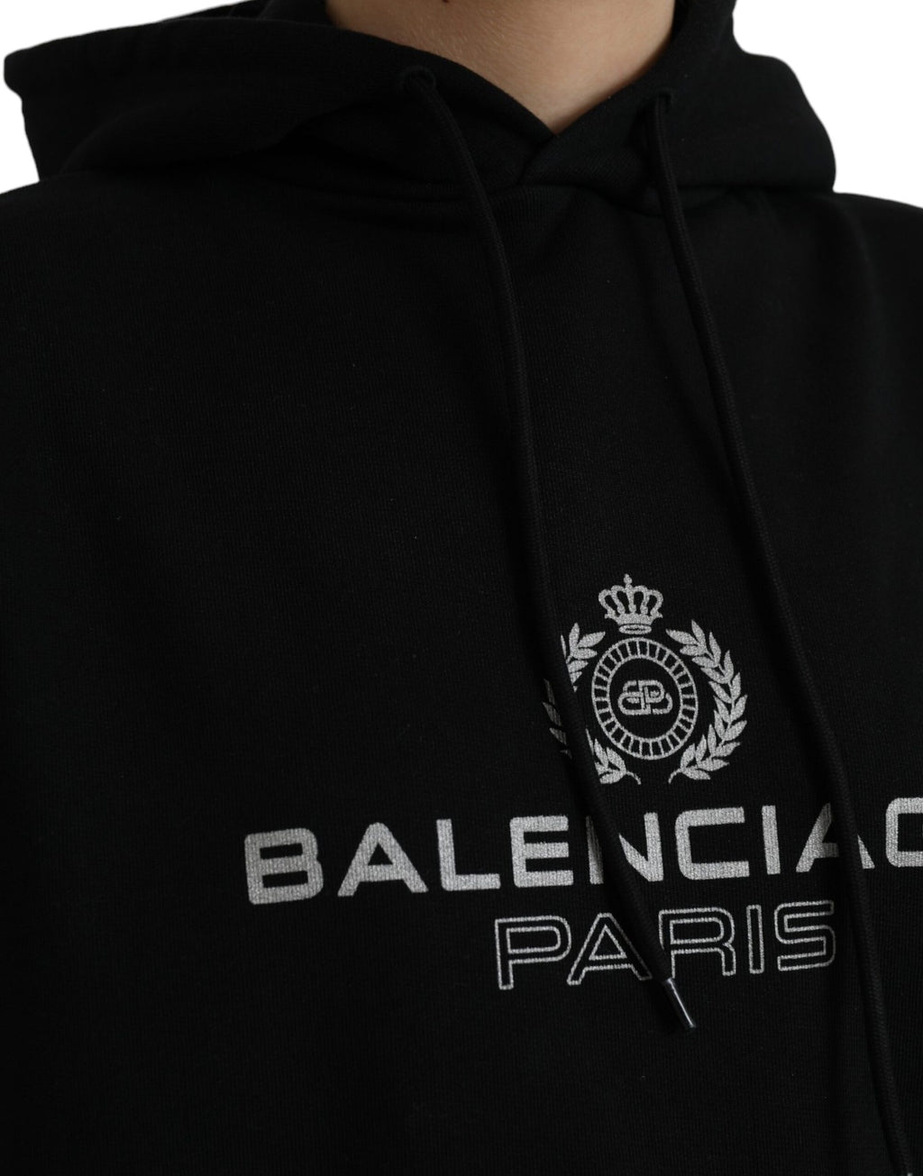 Balenciaga Black Cotton Logo Hooded Pullover Sweatshirt Sweater - Ginchy