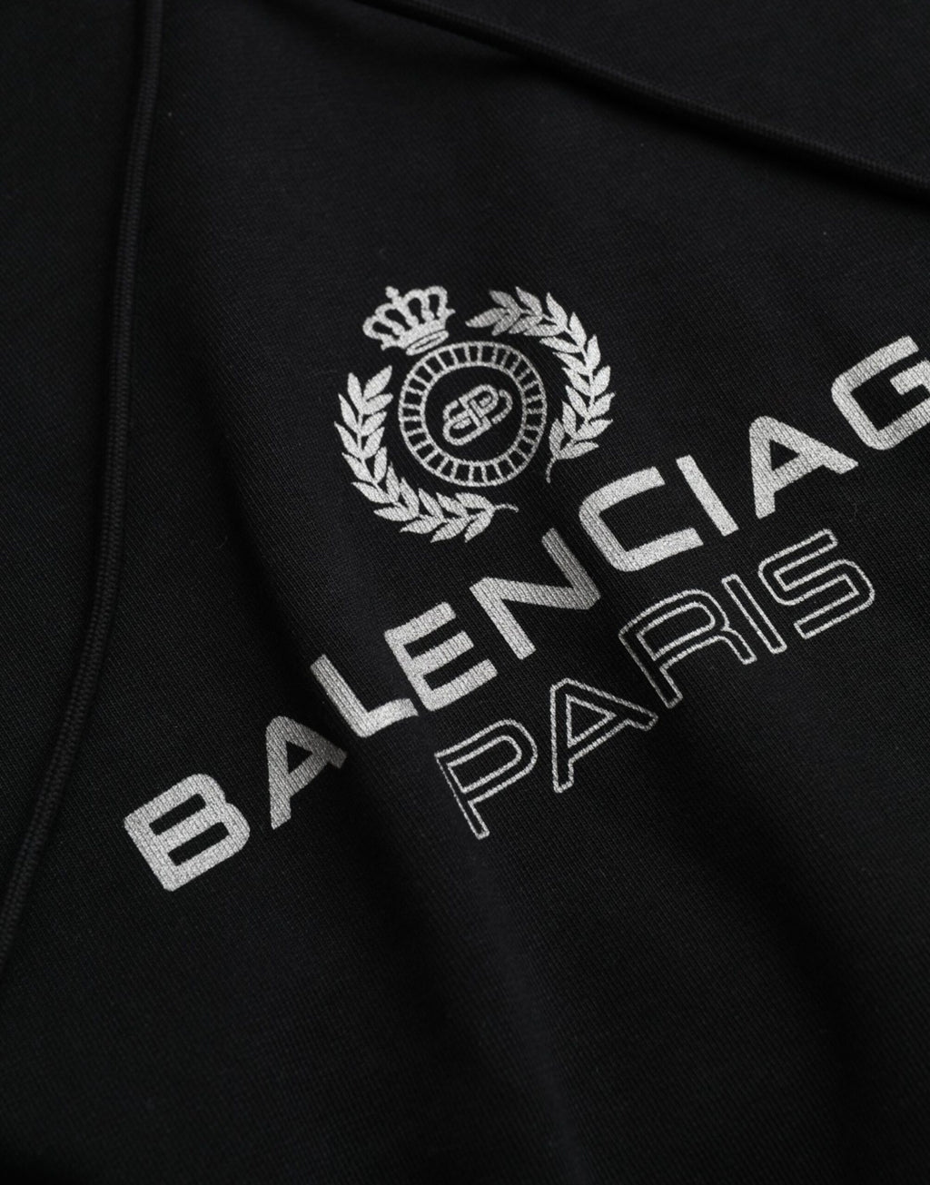 Balenciaga Black Cotton Logo Hooded Pullover Sweatshirt Sweater - Ginchy