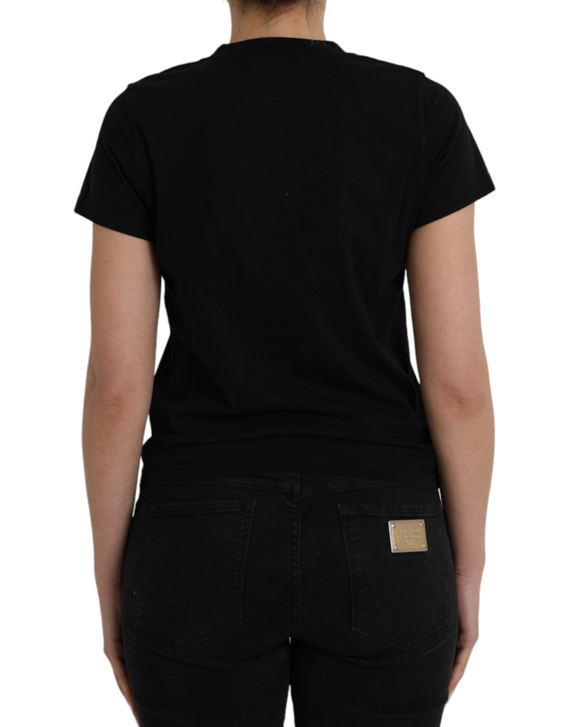 Balenciaga Black Cotton Logo Print Crew Neck Short Sleeves T-shirt - Ginchy