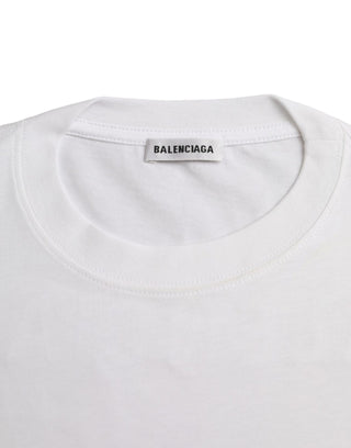 Balenciaga White Cotton Crew Neck Short Sleeves T-shirt - Ginchy