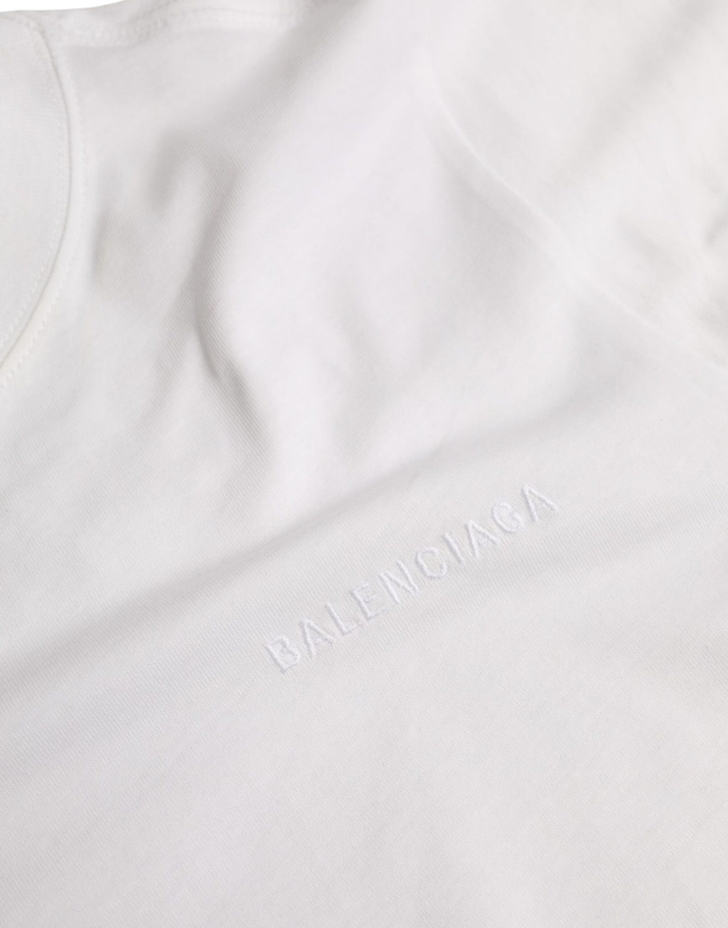 Balenciaga White Cotton Crew Neck Short Sleeves T-shirt - Ginchy