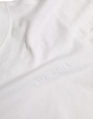Balenciaga White Cotton Crew Neck Short Sleeves T-shirt - Ginchy