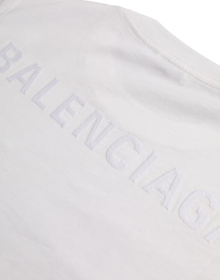 Balenciaga White Cotton Crew Neck Short Sleeves T-shirt - Ginchy