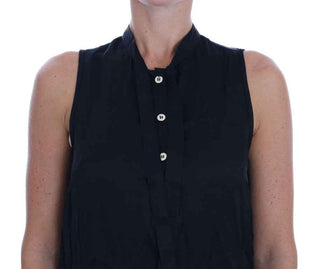 Versace Jeans Black Sleeveless Viscose Blouse Top