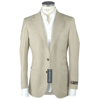 Emilio Romanelli Beige Wool Men's Blazer - Ginchy