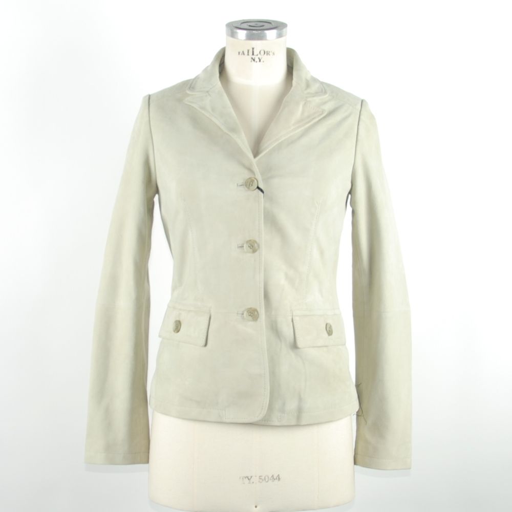 Emilio Romanelli White Leather Women Jacket - Ginchy