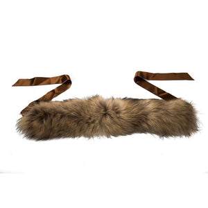 BYBLOS Brown Raccoon Fur Women Neck Warmer - Ginchy