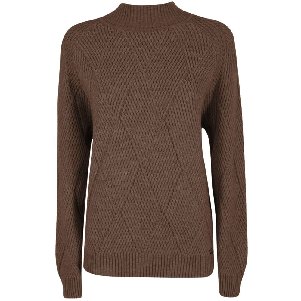Yes Zee Brown Acrylic Women Sweater - Ginchy