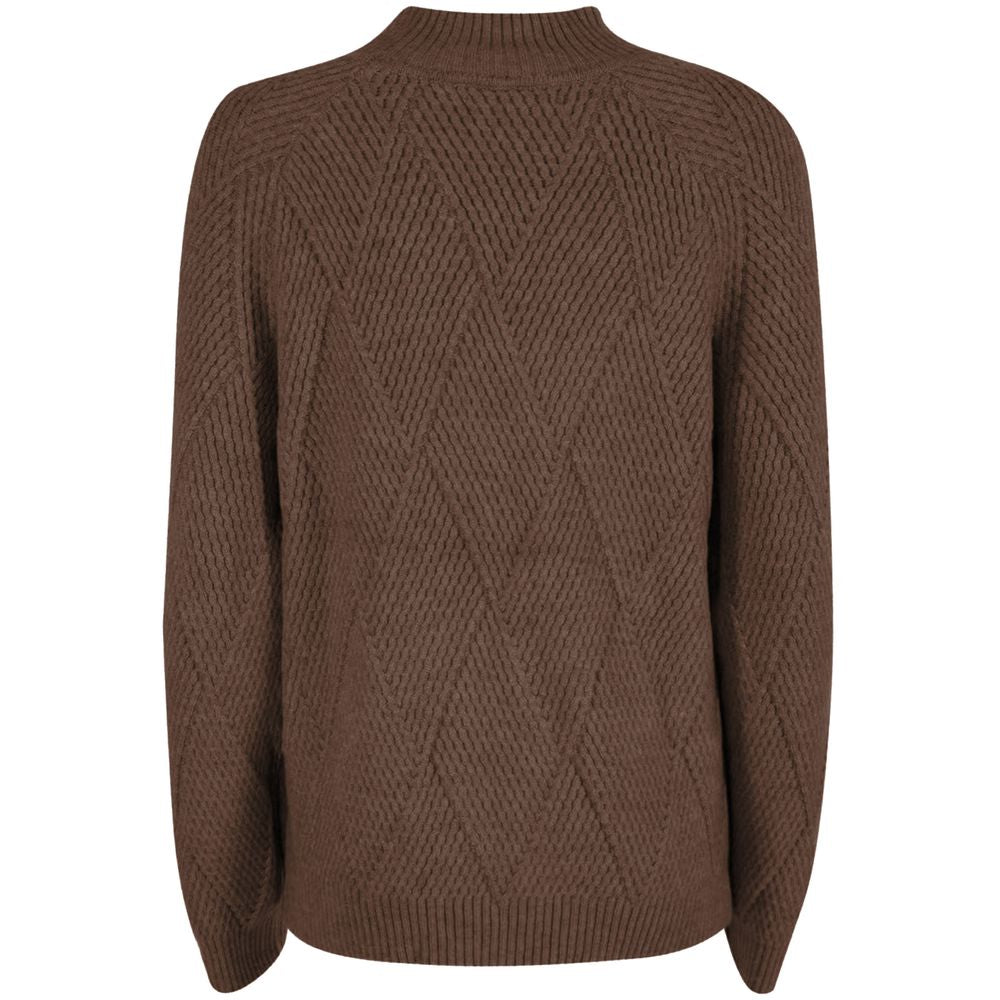Yes Zee Brown Acrylic Women Sweater - Ginchy
