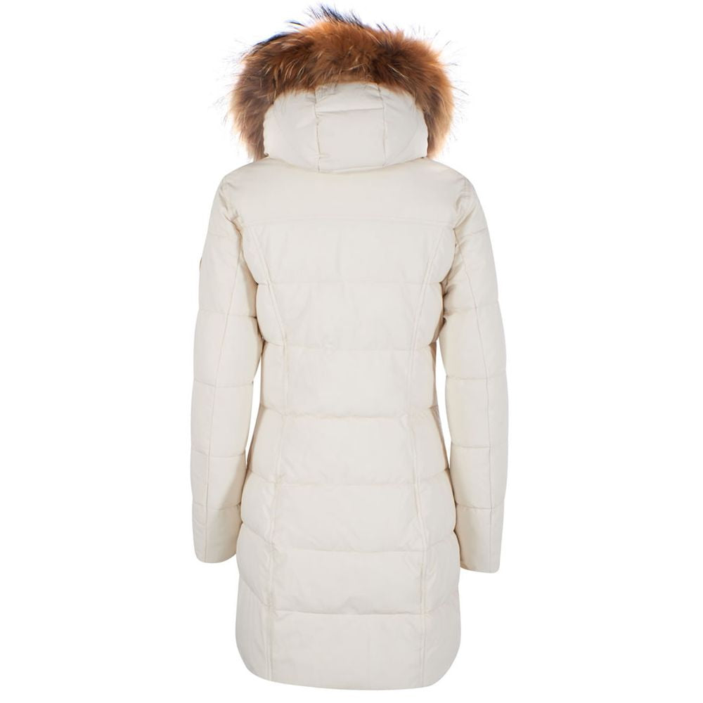 Yes Zee White Nylon Jackets & Coat - Ginchy