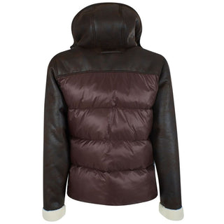 Yes Zee Brown Nylon Men's Quilted Jacket - Ginchy