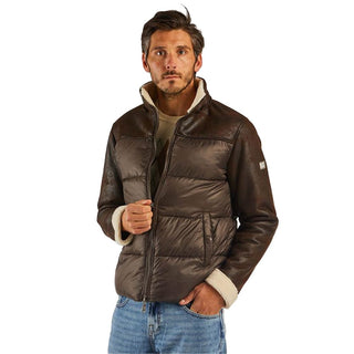 Yes Zee Brown Nylon Men's Quilted Jacket - Ginchy