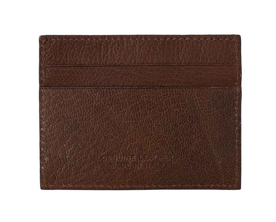 Billionaire Italian Couture Brown Leather Cardholder Wallet