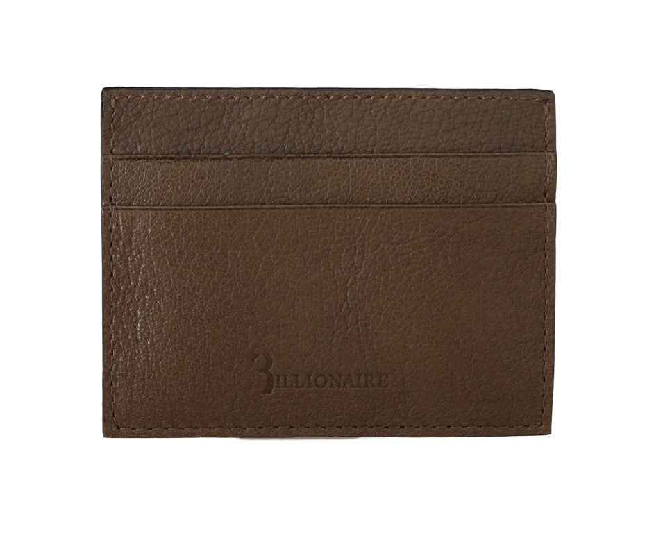 Billionaire Italian Couture Brown Leather Cardholder Wallet
