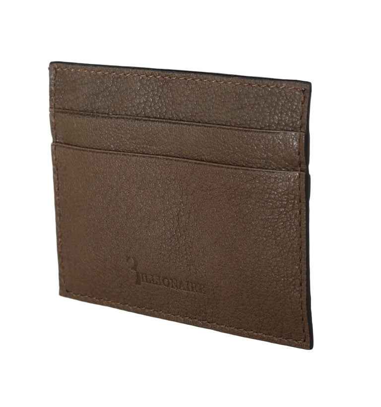 Billionaire Italian Couture Brown Leather Cardholder Wallet