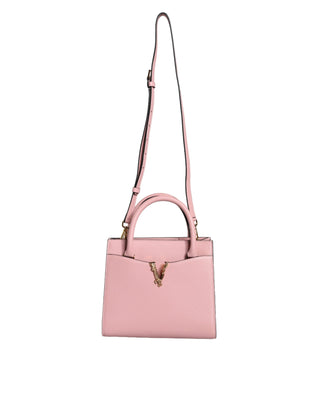 Versace Pink Small Top Handle Grainy Calf Leather Crossbody Bag - Ginchy