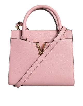 Versace Pink Small Top Handle Grainy Calf Leather Crossbody Bag - Ginchy