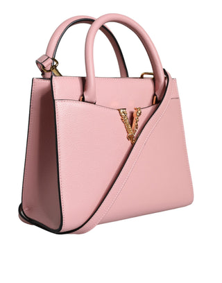 Versace Pink Small Top Handle Grainy Calf Leather Crossbody Bag - Ginchy