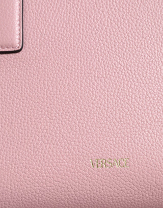 Versace Pink Small Top Handle Grainy Calf Leather Crossbody Bag - Ginchy