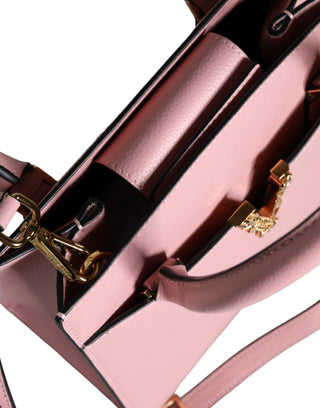 Versace Pink Small Top Handle Grainy Calf Leather Crossbody Bag - Ginchy