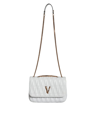 Versace White Mini Nappa Leather Crossbody Shoulder Bag - Ginchy