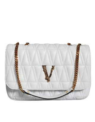 Versace White Mini Nappa Leather Crossbody Shoulder Bag - Ginchy