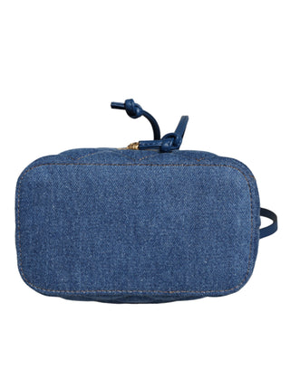 Versace Blue Quilted Denim Leather Crossbody Shoulder Bag - Ginchy