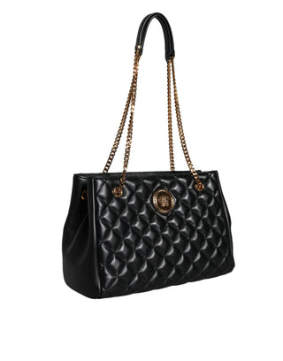 Versace Black Quilted Nappa Leather Shoulder Chain Strap Bag - Ginchy