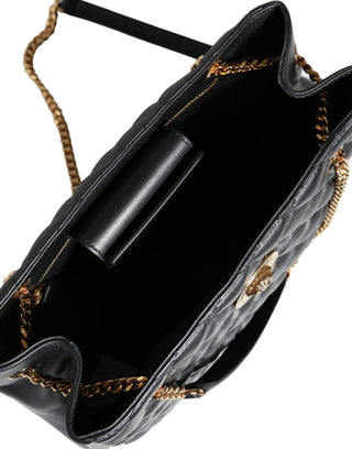 Versace Black Quilted Nappa Leather Shoulder Chain Strap Bag - Ginchy