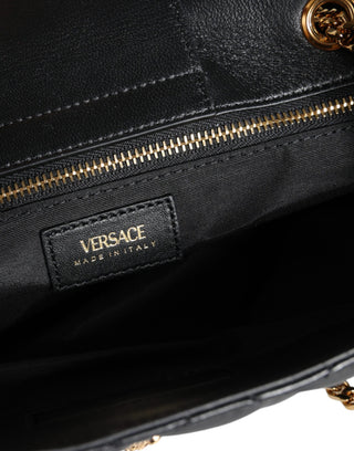 Versace Black Quilted Nappa Leather Shoulder Chain Strap Bag - Ginchy