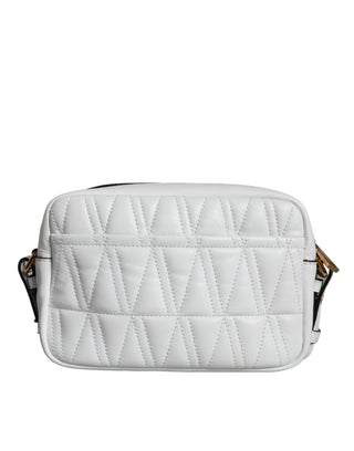 Versace White Quilted Nappa Leather Crossbody Shoulder Bag - Ginchy