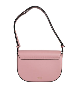 Versace Pink Grainy Calf Leather Logo Crossbody Shoulder Bag - Ginchy
