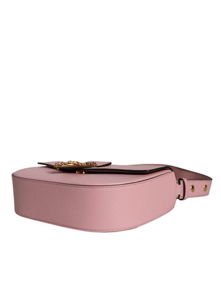 Versace Pink Grainy Calf Leather Logo Crossbody Shoulder Bag - Ginchy