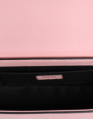 Versace Pink Grainy Calf Leather Logo Crossbody Shoulder Bag - Ginchy