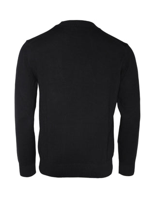 Versace Black Medusa Embroidery Crew Neck Pullover Sweater - Ginchy