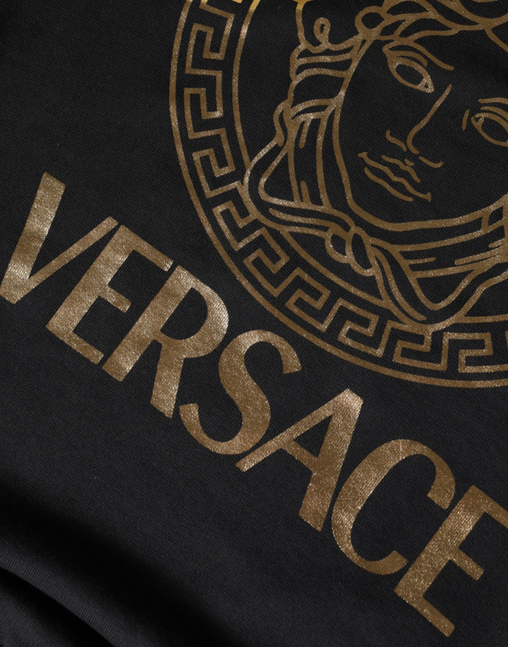 Versace Black Medusa Fleece Cotton Crew Neck Sweatshirt Sweater - Ginchy