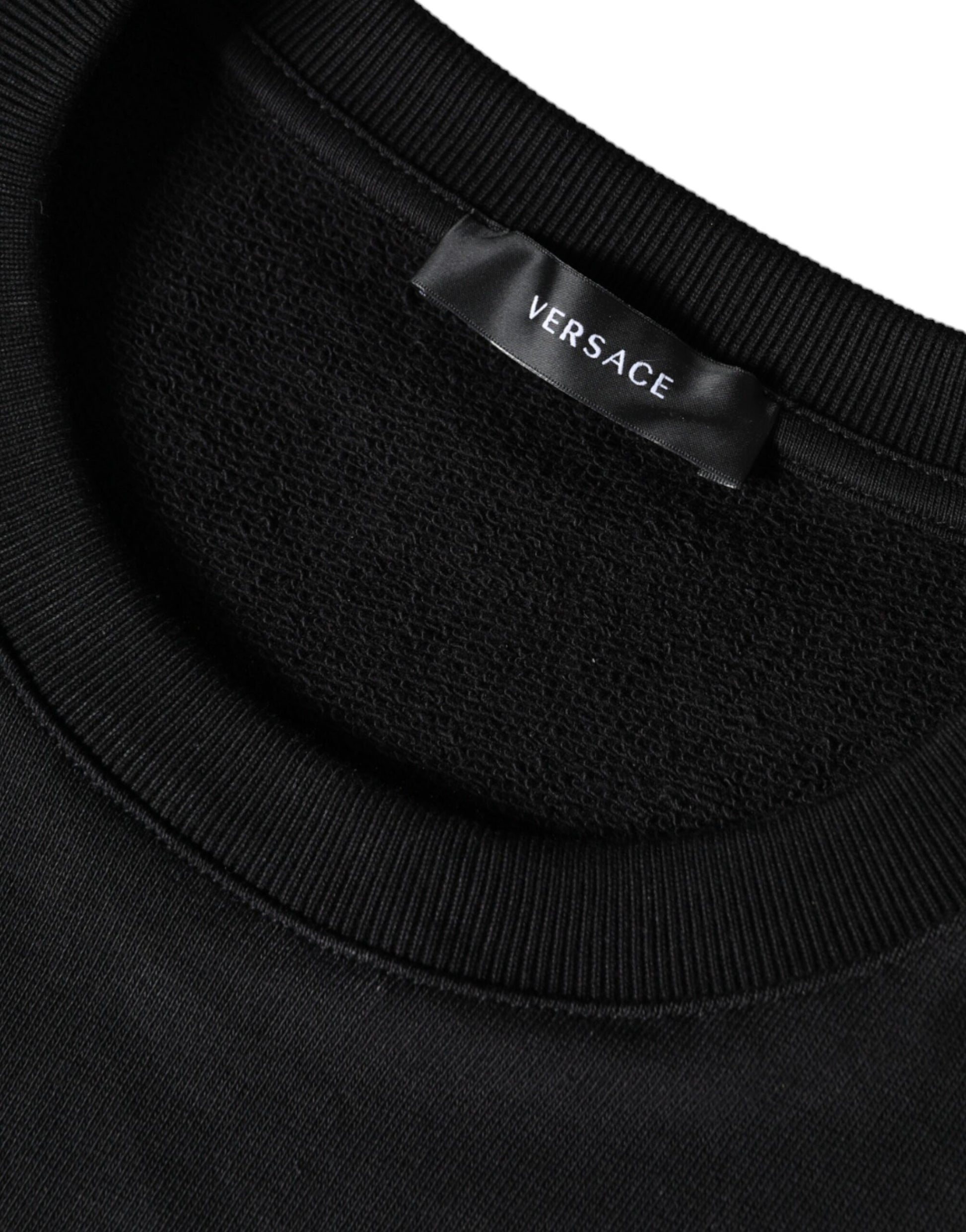 Versace Black Medusa Fleece Cotton Crew Neck Sweatshirt Sweater - Ginchy