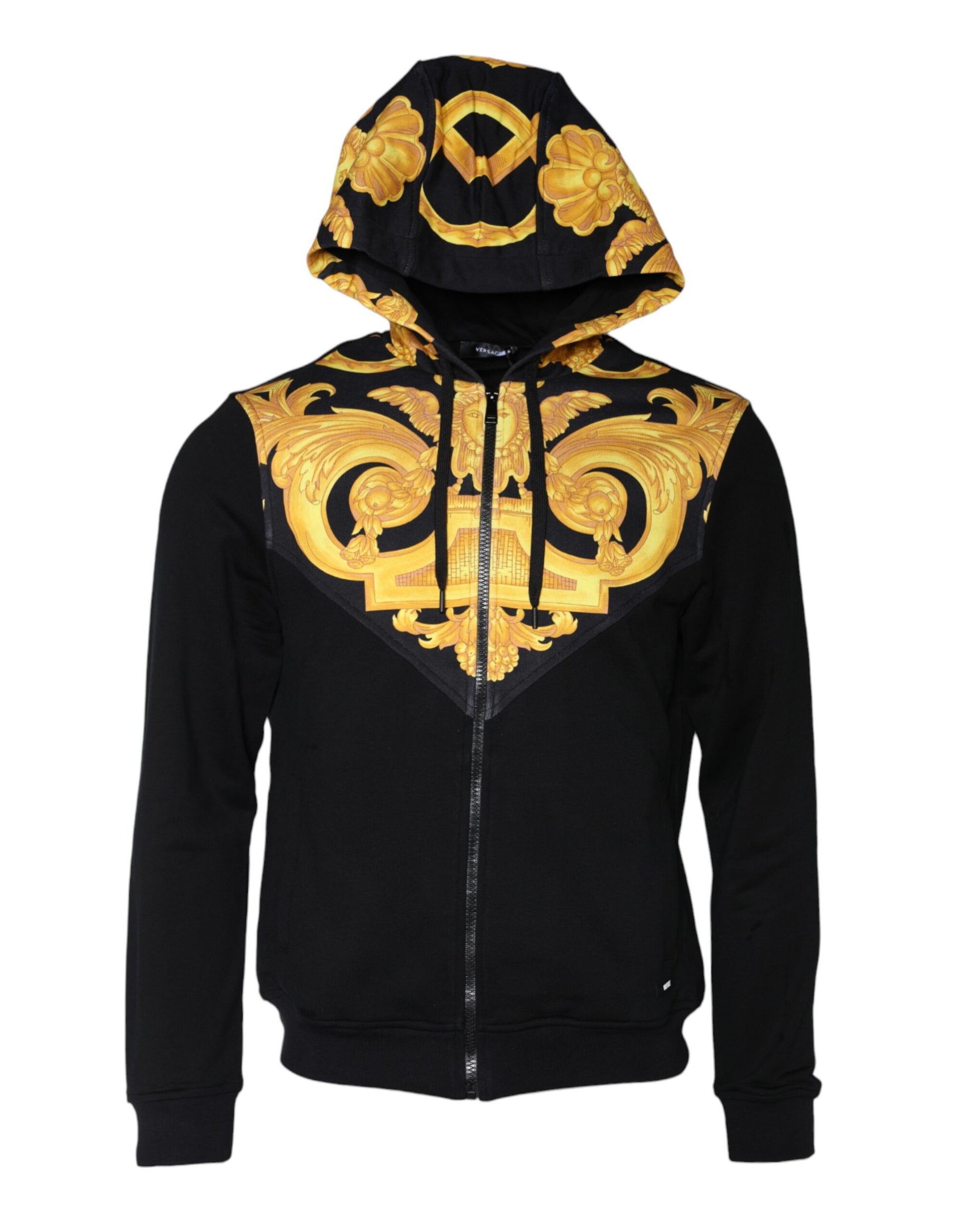 Versace Black Medusa Print Cotton Full Zip HoodieSweatshirt Sweater - Ginchy