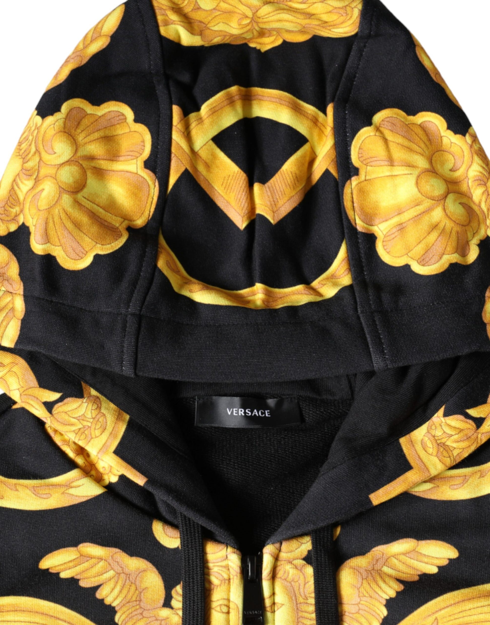 Versace Black Medusa Print Cotton Full Zip HoodieSweatshirt Sweater - Ginchy